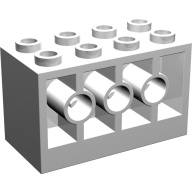 Lego kostka (kostička) 2x4x2 s otvory po stranách, bílá (606101, 4119217)